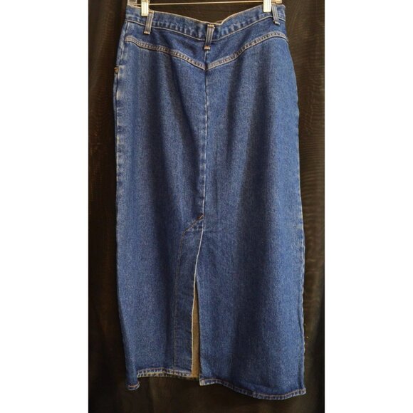 Vintage Jean SKIRT Blue Medium Wash Denim Size 12 Made USA Long - Picture 8 of 11